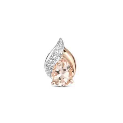 Diamond & Morganite Pendant 0.58ct 9ct Rose Gold